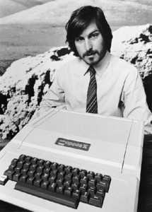 Steve Jobs with the Apple computer
